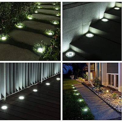Set 4 lampi solare pentru gradina rotunde Set 4 lampi solare pentru gradina rotunde