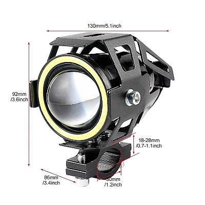 Proiector led U7 angel eyes, Moto, ATV, Off Road cu 2 faze si mod stroboscop Proiector led U7 angel eyes, Moto, ATV, Off Road cu 2 faze si mod stroboscop
