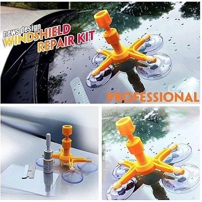 Kit Reparatie Parbriz pentru Sticla Crapata Set Corector cu Ventuza Kit Reparatie Parbriz pentru Sticla Crapata Set Corector cu Ventuza