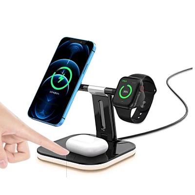 Incarcator Wireless 4 in 1 cu LED Model 971 pentru Telefon Ceas Casti Incarcator Wireless 4 in 1 cu LED Model 971 pentru Telefon Ceas Casti