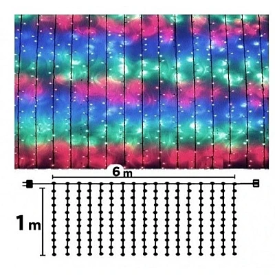 Instalatie 7070C Multicolor 240 LED Perdea 6x1m Exterior Fir Negru Gros Interconectabil IP65 Instalatie 7070C Multicolor 240 LED Perdea 6x1m Exterior Fir Negru Gros Interconectabil IP65