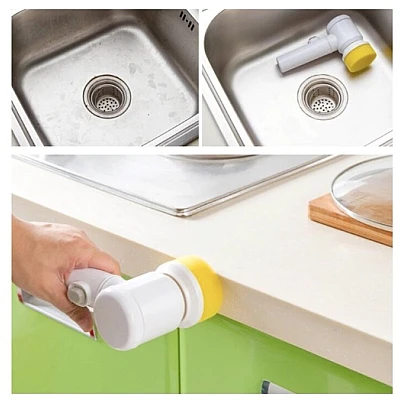 Perie electrica 5 in 1 pentru Curatenie Alba Perie electrica 5 in 1 pentru Curatenie Alba