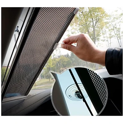 Parasolar auto cu ventuze retractabil negru 45 cm x 125 cm Parasolar auto cu ventuze retractabil negru 45 cm x 125 cm