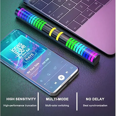 Bara RGB LED Lumini De Ritm EDAR Cu Activare Sonora Negru Bara RGB LED Lumini De Ritm EDAR Cu Activare Sonora Negru