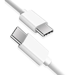 Cablu Cauciuc Alb 2m USB tip C - USB tip C  Cablu Cauciuc Alb 2m USB tip C - USB tip C
