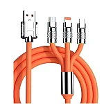 Cablu de incarcare rapida 3 in 1 S219 Portocaliu 120 W