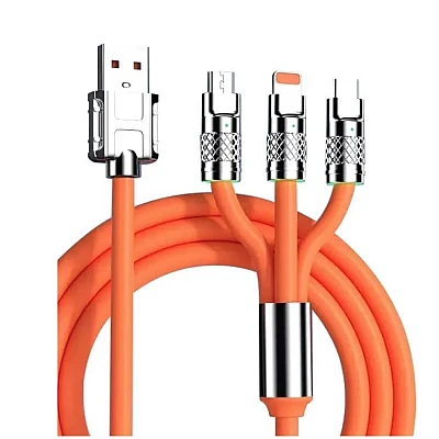Cablu de incarcare rapida 3 in 1 S219 Portocaliu 120 W
