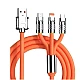 Cablu de incarcare rapida 3 in 1 S219 Portocaliu 120 W Cablu de incarcare rapida 3 in 1 S219 Portocaliu 120 W