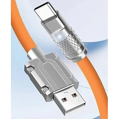 Cablu de incarcare rapida 3 in 1 S219 Portocaliu 120 W Cablu de incarcare rapida 3 in 1 S219 Portocaliu 120 W
