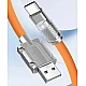 Cablu de incarcare rapida 3 in 1 S219 Portocaliu 120 W Cablu de incarcare rapida 3 in 1 S219 Portocaliu 120 W