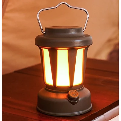 Lampa Solara Retro Camping LY18 Verde cu Maner Reincarcabila Lampa Solara Retro Camping LY18 Verde cu Maner Reincarcabila