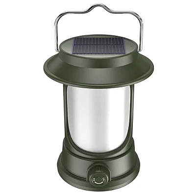 UB Lampa Solara Retro Camping LY17 Verde cu Maner Reincarcabila UB Lampa Solara Retro Camping LY17 Verde cu Maner Reincarcabila