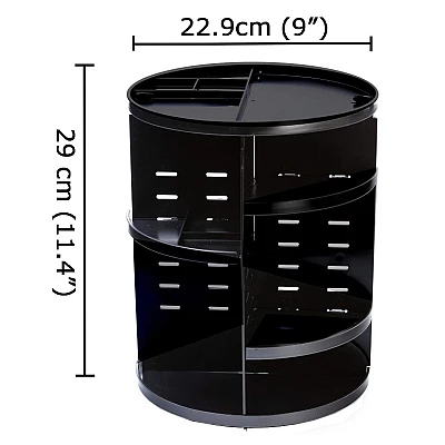 Organizator de Machiaj Circular 360 Grade Negru Organizator de Machiaj Circular 360 Grade Negru