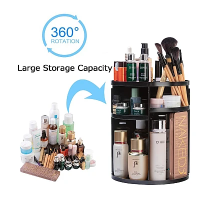 Organizator de Machiaj Circular 360 Grade Negru Organizator de Machiaj Circular 360 Grade Negru