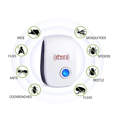 Set 2 Aparate Anti-Rozatoare si Tantari Pest Repeller Alb/Negru Set 2 Aparate Anti-Rozatoare si Tantari Pest Repeller Alb/Negru