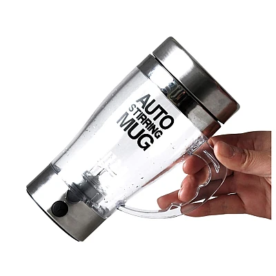 Cana Transparenta cu Amestecare Automata si Maner - Auto Stirring Mug 350 ml Cana Transparenta cu Amestecare Automata si Maner - Auto Stirring Mug 350 ml