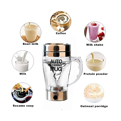 Cana Transparenta cu Amestecare Automata si Maner - Auto Stirring Mug 350 ml Cana Transparenta cu Amestecare Automata si Maner - Auto Stirring Mug 350 ml