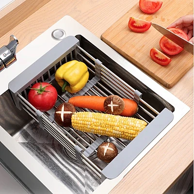 Vesela Multifunctionala Extensibila 30-44 x 21.5 x 9 cm Inox si Polipropilena Vesela Multifunctionala Extensibila 30-44 x 21.5 x 9 cm Inox si Polipropilena
