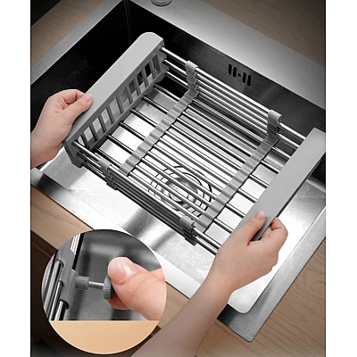Vesela Multifunctionala Extensibila 30-44 x 21.5 x 9 cm Inox si Polipropilena Vesela Multifunctionala Extensibila 30-44 x 21.5 x 9 cm Inox si Polipropilena