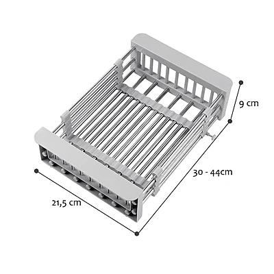 Vesela Multifunctionala Extensibila 30-44 x 21.5 x 9 cm Inox si Polipropilena Vesela Multifunctionala Extensibila 30-44 x 21.5 x 9 cm Inox si Polipropilena