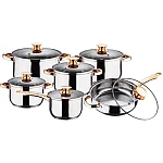 Set 6 Oale inox VL8013 grele din Otel inoxidabil cu Capac 