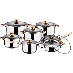 UB Set 6 Oale inox VL8013 grele din Otel inoxidabil cu Capac 