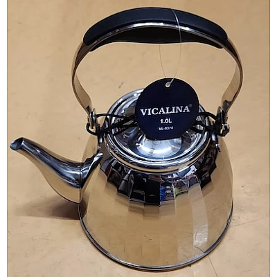Ibric Ceai VL-9374 Vicalina ARGINTIU 1.0L cu Maner Ibric Ceai VL-9374 Vicalina ARGINTIU 1.0L cu Maner