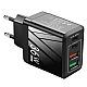 Adaptor Alimentare NEGRU 2 USB + 2 USB C 36W Incarcator Rapid si Cablu Type C Adaptor Alimentare NEGRU 2 USB + 2 USB C 36W Incarcator Rapid si Cablu Type C