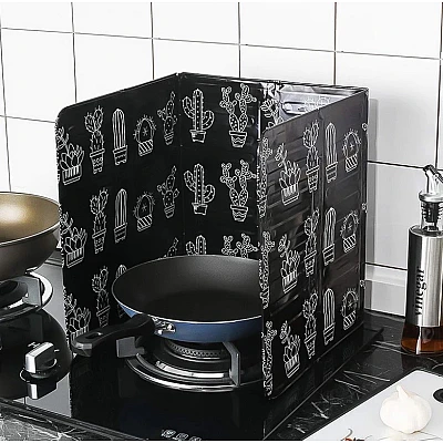 Set 2 x Protectie aragaz pentru gatit antistropire model Cactus Negru Set 2 x Protectie aragaz pentru gatit antistropire model Cactus Negru