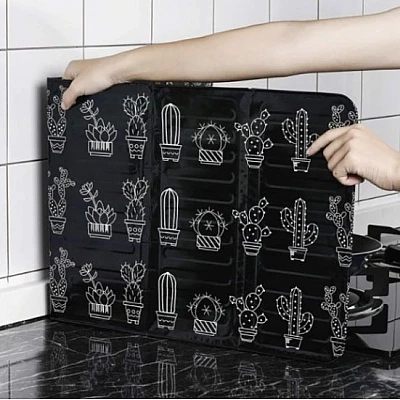 Set 2 x Protectie aragaz pentru gatit antistropire model Cactus Negru Set 2 x Protectie aragaz pentru gatit antistropire model Cactus Negru