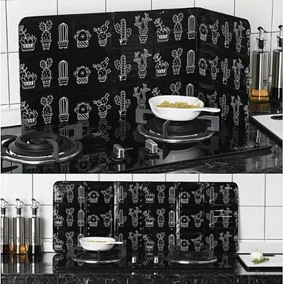 Set 2 x Protectie aragaz pentru gatit antistropire model Cactus Negru Set 2 x Protectie aragaz pentru gatit antistropire model Cactus Negru