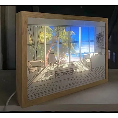 Lumina de Noapte tip Tablou cu Desen 22 x 32 cm Lumina de Noapte tip Tablou cu Desen 22 x 32 cm