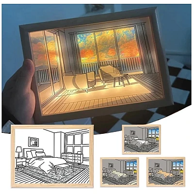 Lumina de Noapte tip Tablou cu Desen 22 x 32 cm Lumina de Noapte tip Tablou cu Desen 22 x 32 cm