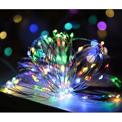 UB Instalatie Craciun Liniara 10 m cu Baterii Multicolor 100 LED fir Cupru UB Instalatie Craciun Liniara 10 m cu Baterii Multicolor 100 LED fir Cupru
