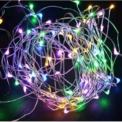 UB Instalatie Craciun Liniara 10 m cu Baterii Multicolor 100 LED fir Cupru UB Instalatie Craciun Liniara 10 m cu Baterii Multicolor 100 LED fir Cupru