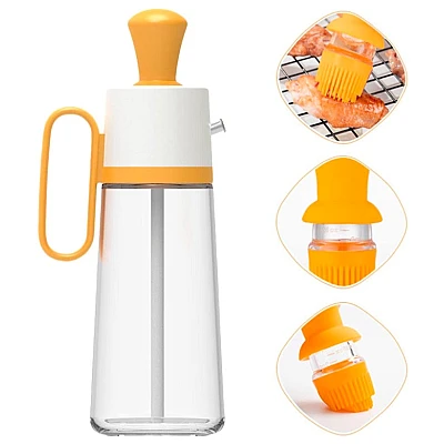 Oliviera cu perie dozatoare gradata si picurator pentru ulei/otet din sticla 550 ml Oliviera cu perie dozatoare gradata si picurator pentru ulei/otet din sticla 550 ml