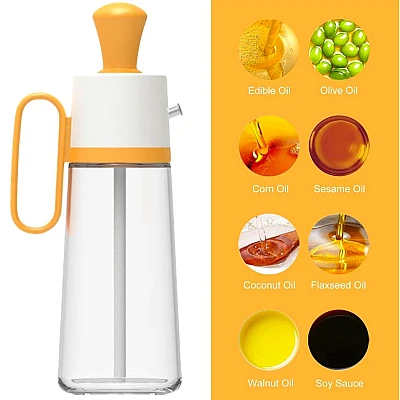 Oliviera cu perie dozatoare gradata si picurator pentru ulei/otet din sticla 550 ml Oliviera cu perie dozatoare gradata si picurator pentru ulei/otet din sticla 550 ml