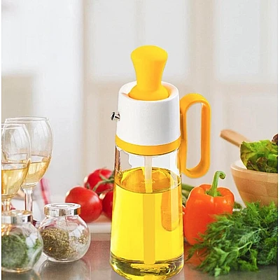 Oliviera cu perie dozatoare gradata si picurator pentru ulei/otet din sticla 550 ml Oliviera cu perie dozatoare gradata si picurator pentru ulei/otet din sticla 550 ml
