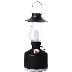 Mini umidificator NEGRU cu lampa vintage si schimbare de culoare 