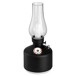 Mini umidificator NEGRU cu lampa fara capac si schimbare de culoare 