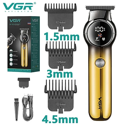 Masina de Tuns Pro VGR V-989 fara Fir Auriu cu Negru Masina de Tuns Pro VGR V-989 fara Fir Auriu cu Negru