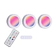Set 3 Lumini pentru dulap Rotunde cu 5 moduri de iluminare si Telecomanda Set 3 Lumini pentru dulap Rotunde cu 5 moduri de iluminare si Telecomanda