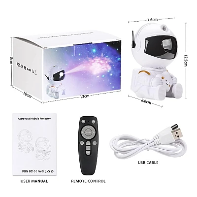Mini Proiector Astronaut cu Lumina de Noapte si Difuzor Mini Proiector Astronaut cu Lumina de Noapte si Difuzor