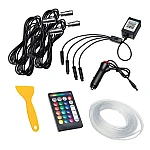 Kit iluminare auto cu 5 benzi fibra optica RGB cu aplicatie bluetooth