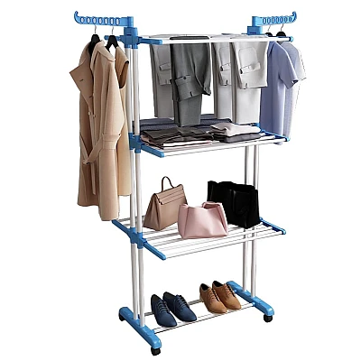 UB Uscator Vertical pentru Rufe Haine Mobil si Pliabil pentru Spatii Mici 173X78X50 cm