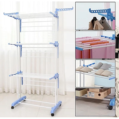 UB Uscator Vertical pentru Rufe Haine Mobil si Pliabil pentru Spatii Mici 173X78X50 cm