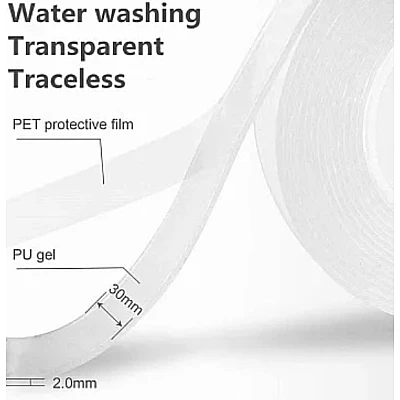 Set 3 Banda Ivy Grip 3 CM x 300 CM din SILICON transparent dublu adeziva incolora JK Set 3 Banda Ivy Grip 3 CM x 300 CM din SILICON transparent dublu adeziva incolora JK