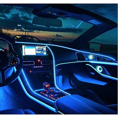 Kit Lumini Ambientale interior auto 6 in 1 RGB cu Aplicatie Kit Lumini Ambientale interior auto 6 in 1 RGB cu Aplicatie