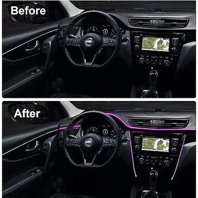 Fir RGB 2m lumina ambientala auto cu alimentare mufa USB Fir RGB 2m lumina ambientala auto cu alimentare mufa USB