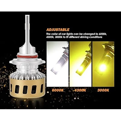 Set 2 Becuri Led H3 cu 3 Nuante De Culori (galben, alb, xenon) Set 2 Becuri Led H3 cu 3 Nuante De Culori (galben, alb, xenon)